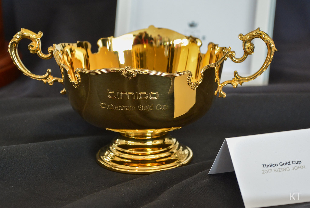 The Cheltenham Gold Cup trophy on display