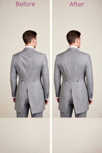 lines at the neck - tailcoat - light grey